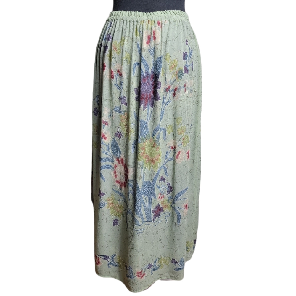 Coldwater Creek faux wrap floral reversible midi skirt floral size medium petite - Picture 2 of 9